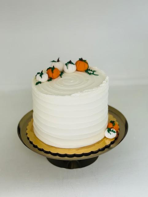 6" 12 servings Fall Pumpkin Themed Cake Textured - chocolate