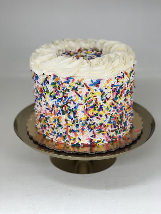 6" 12 Servings Buttercream Celebration Sprinkles Vanilla Cake