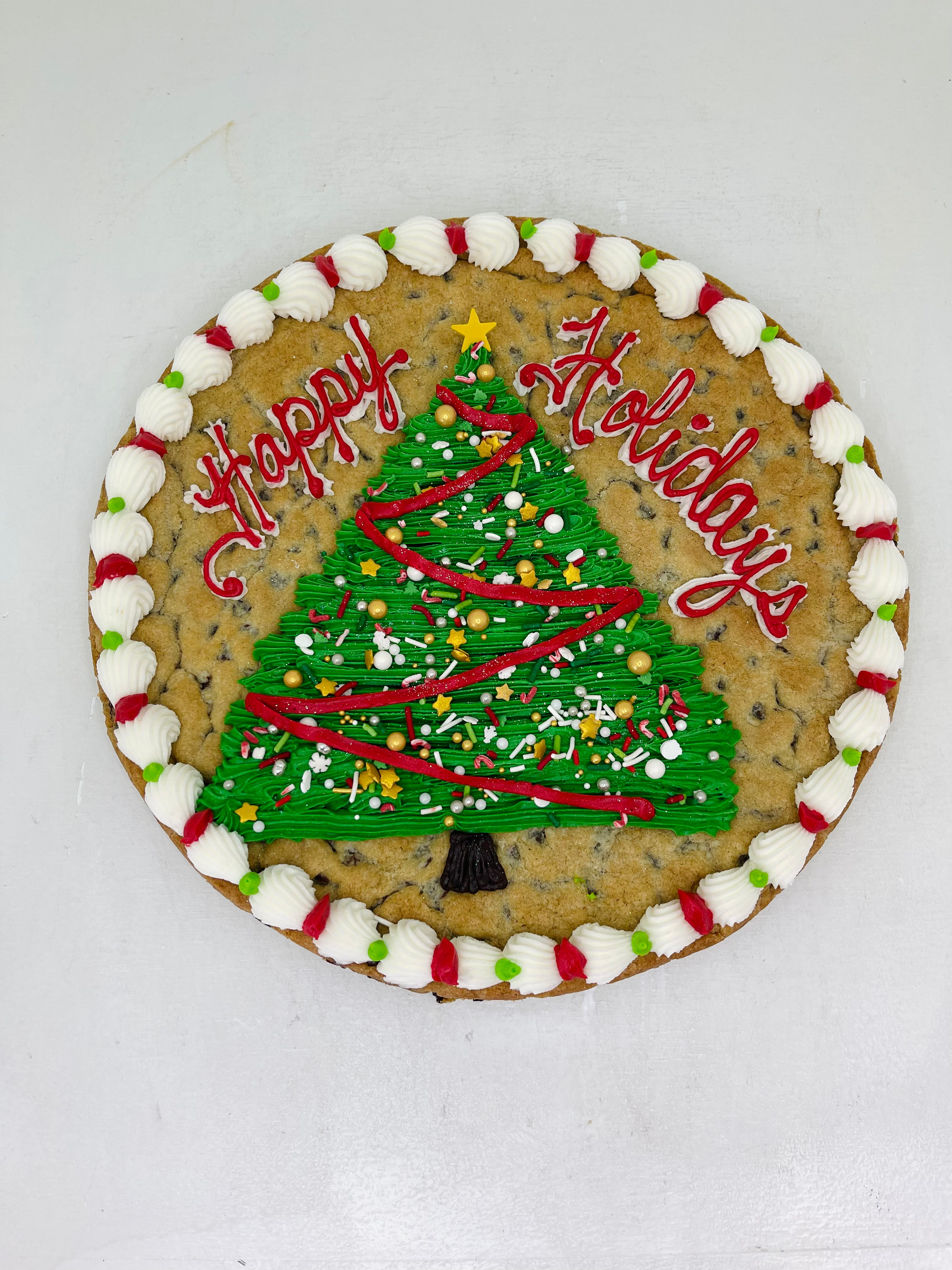 12" Christmas Chocolate Chip Cookie Cake