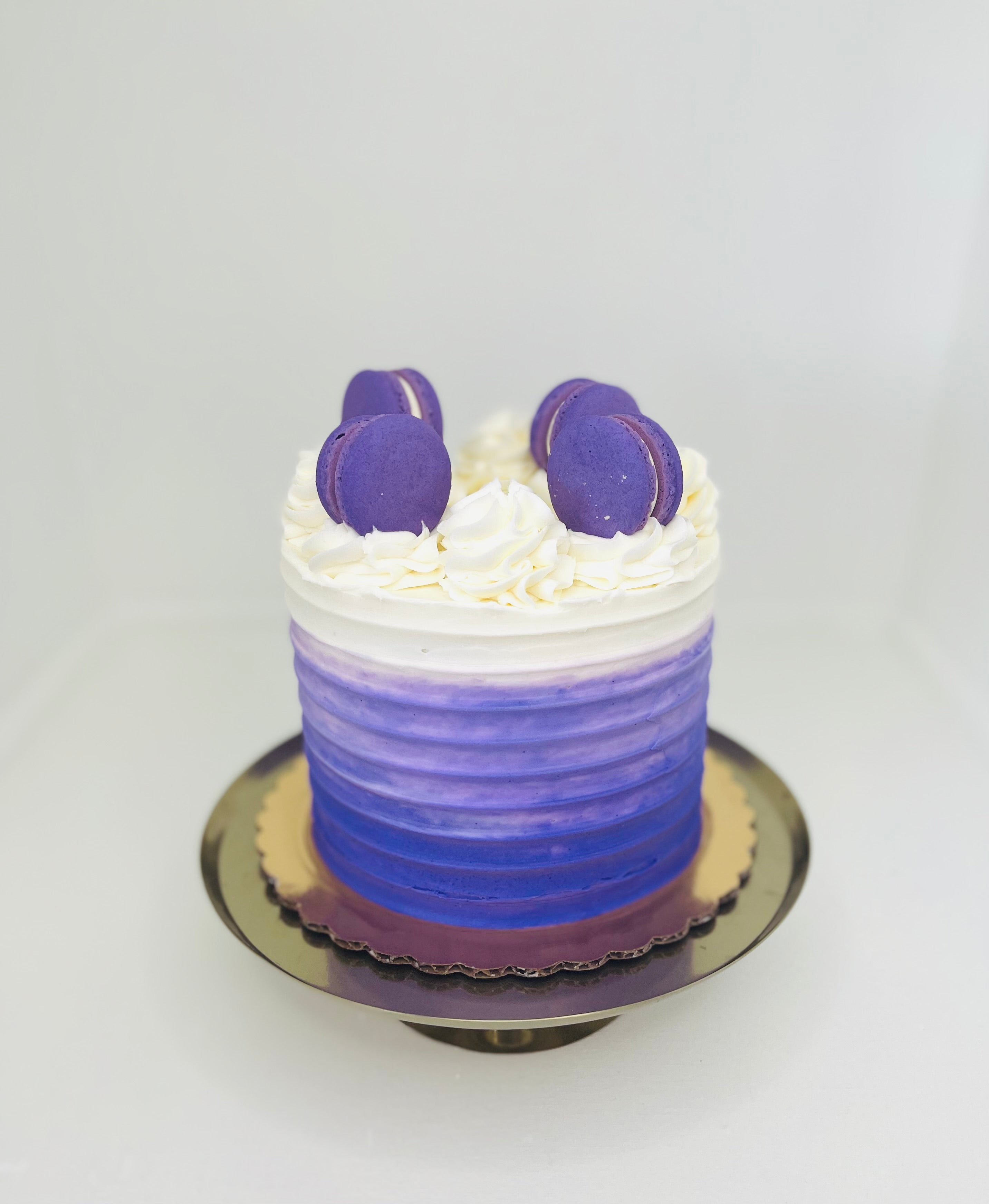 CAKE - 6" 12 Servings - Purple Ombre Macarons - Vanilla