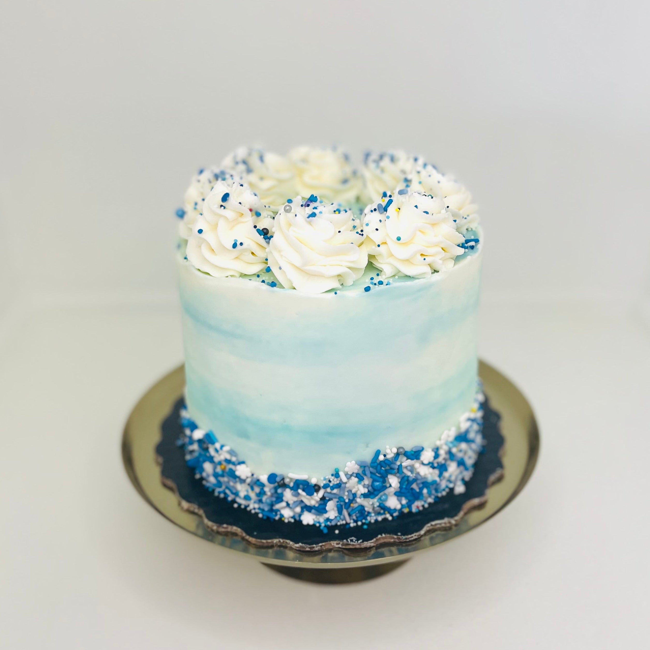 Blue Ombre Buttercream Vanilla Cake