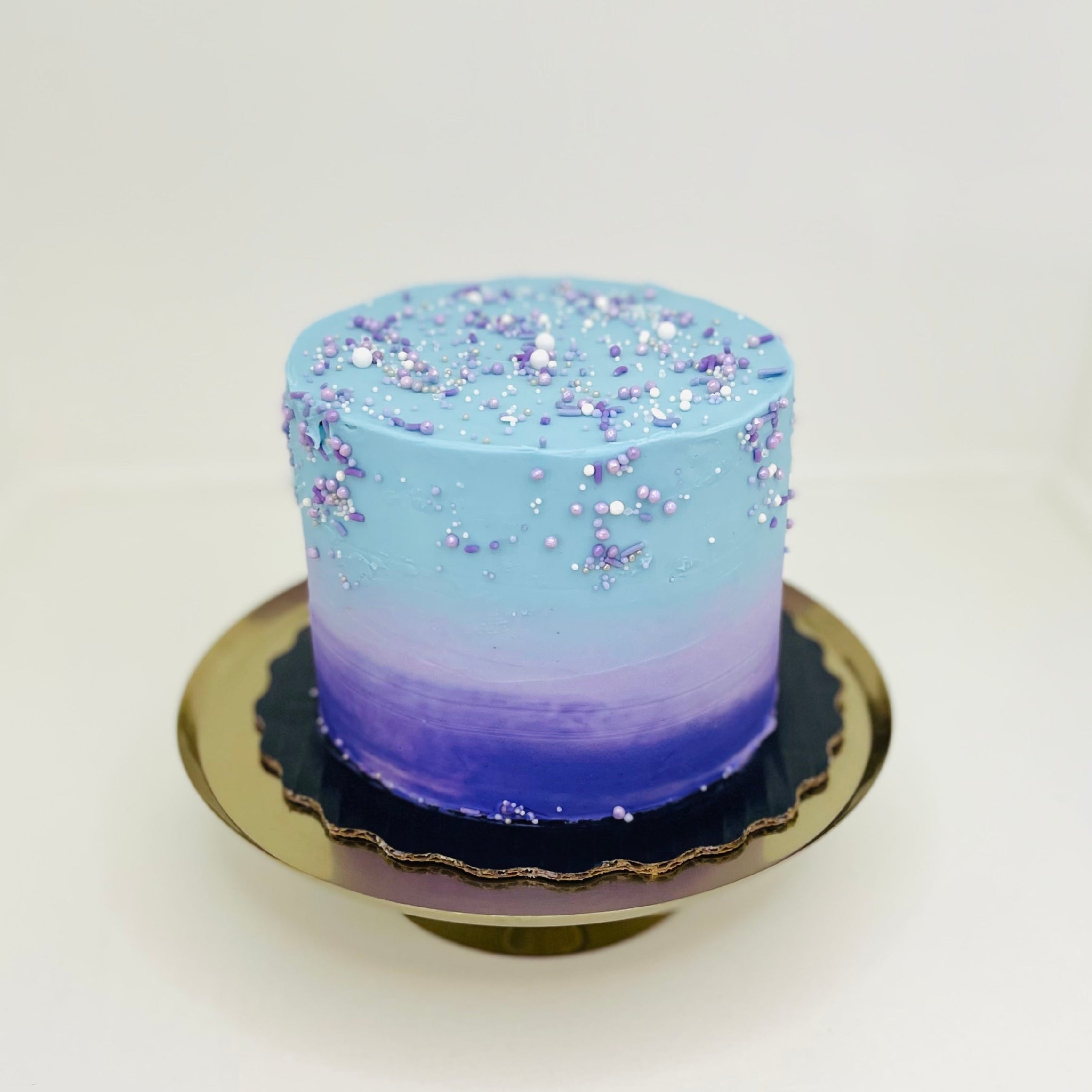 Blue Purple Ombre Buttercream Vanilla Cake