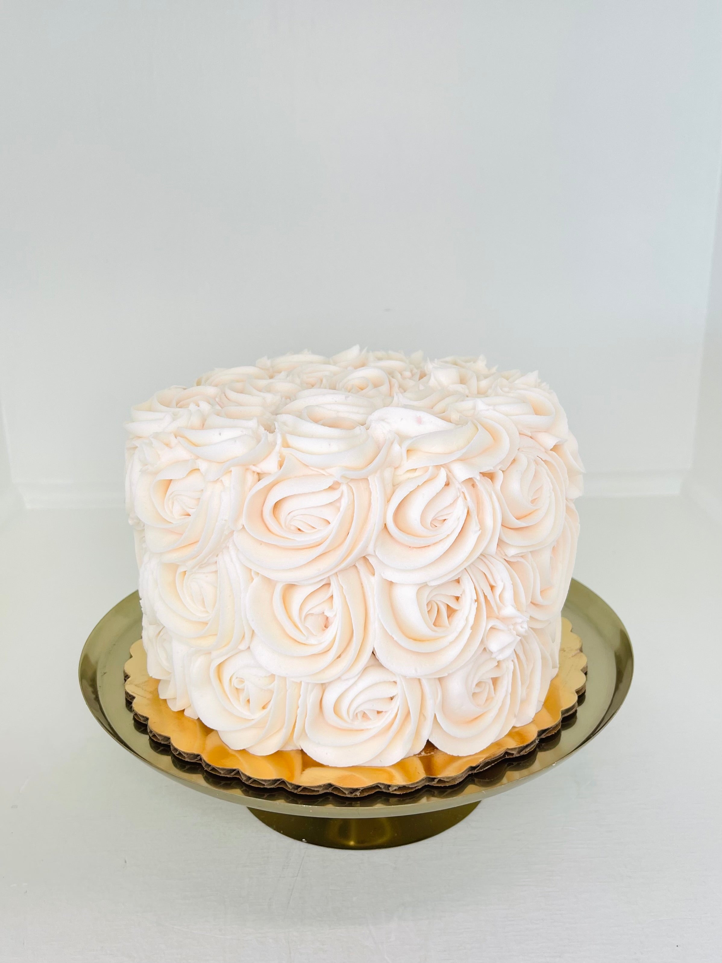 CAKE - 8" 20 Servings - Pink Rosette - Vanilla