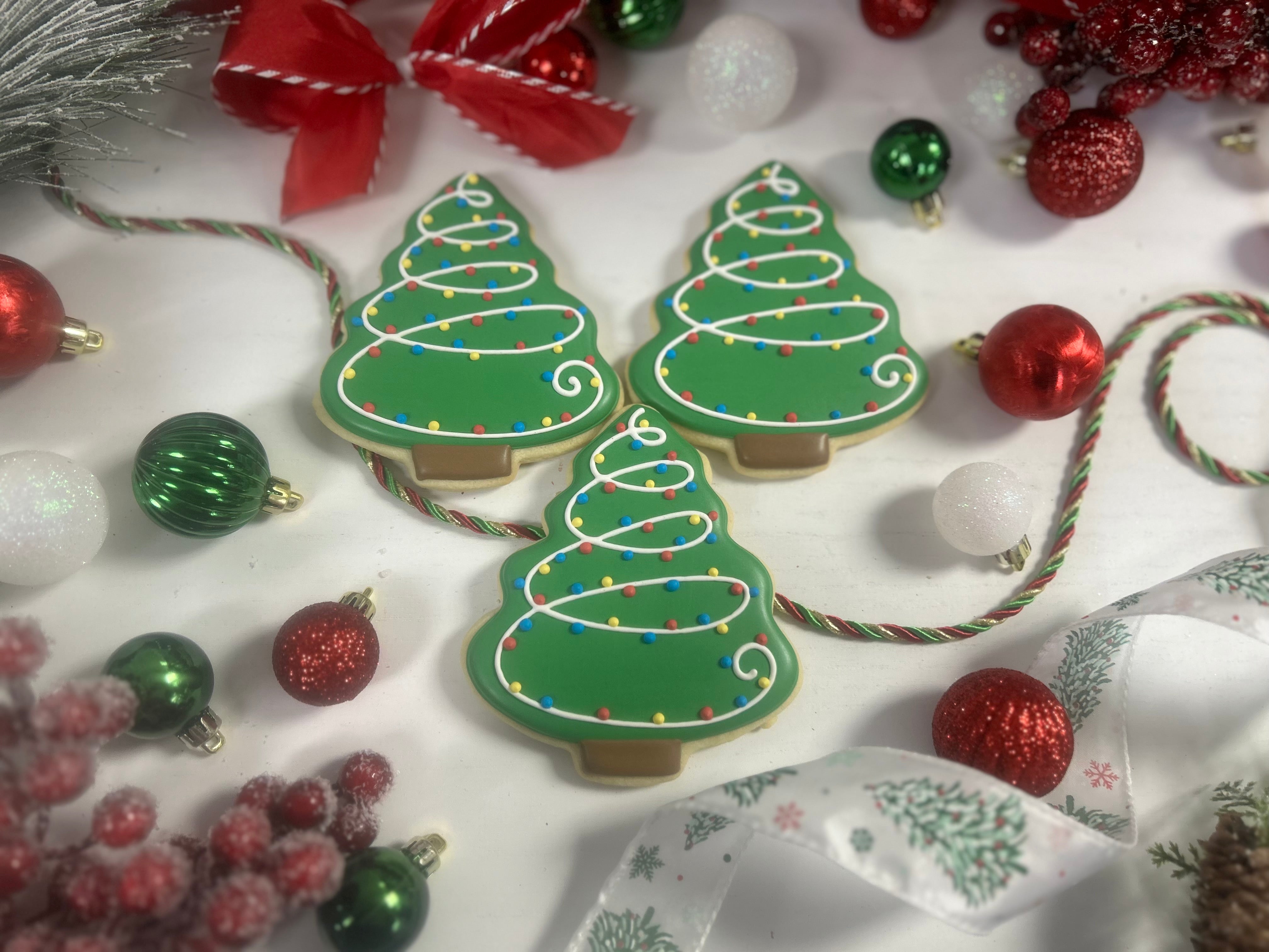 Christmas Tree Royal Iced Sugar Cookies