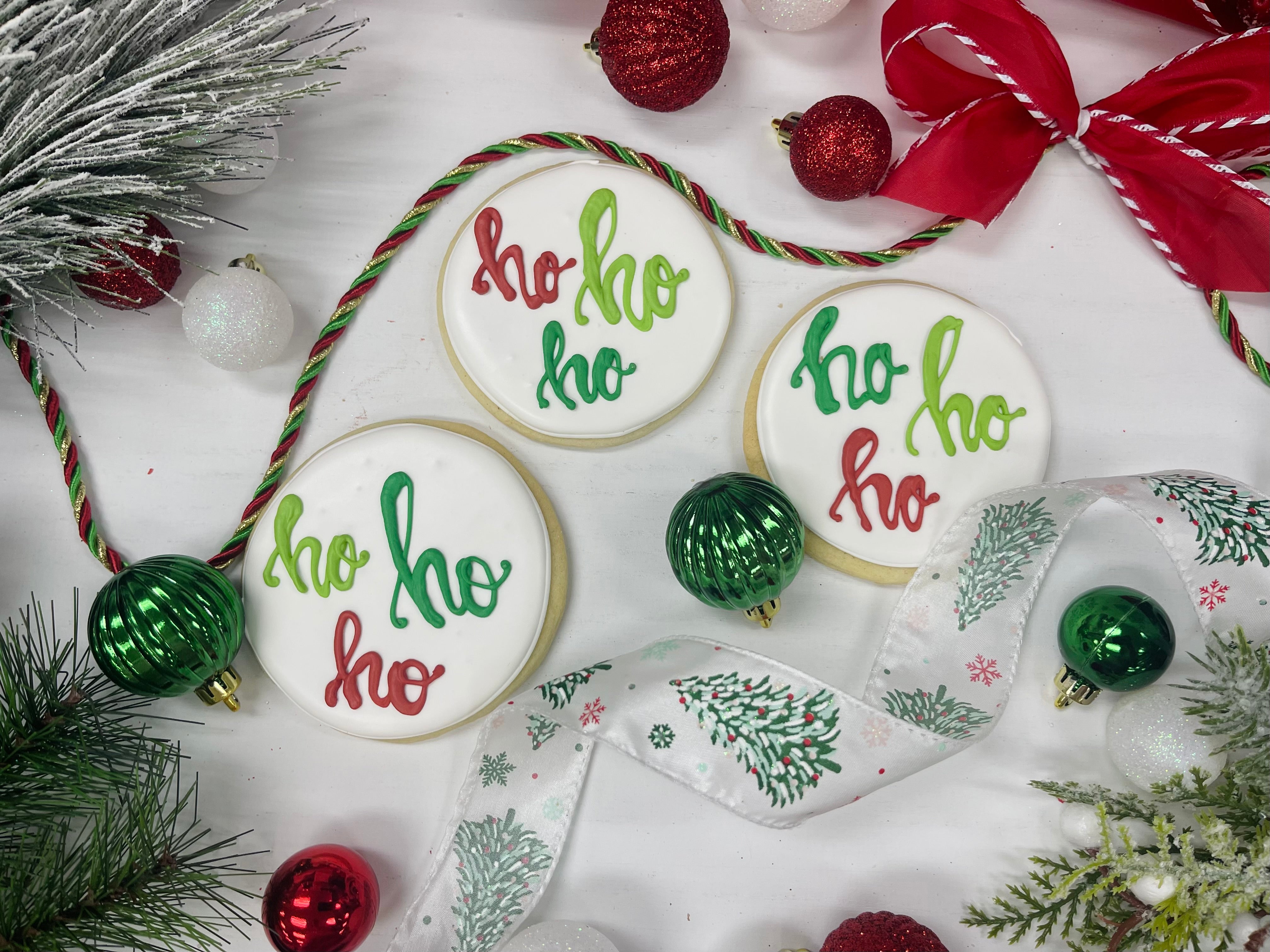 Christmas White Ho Ho Ho Cookies