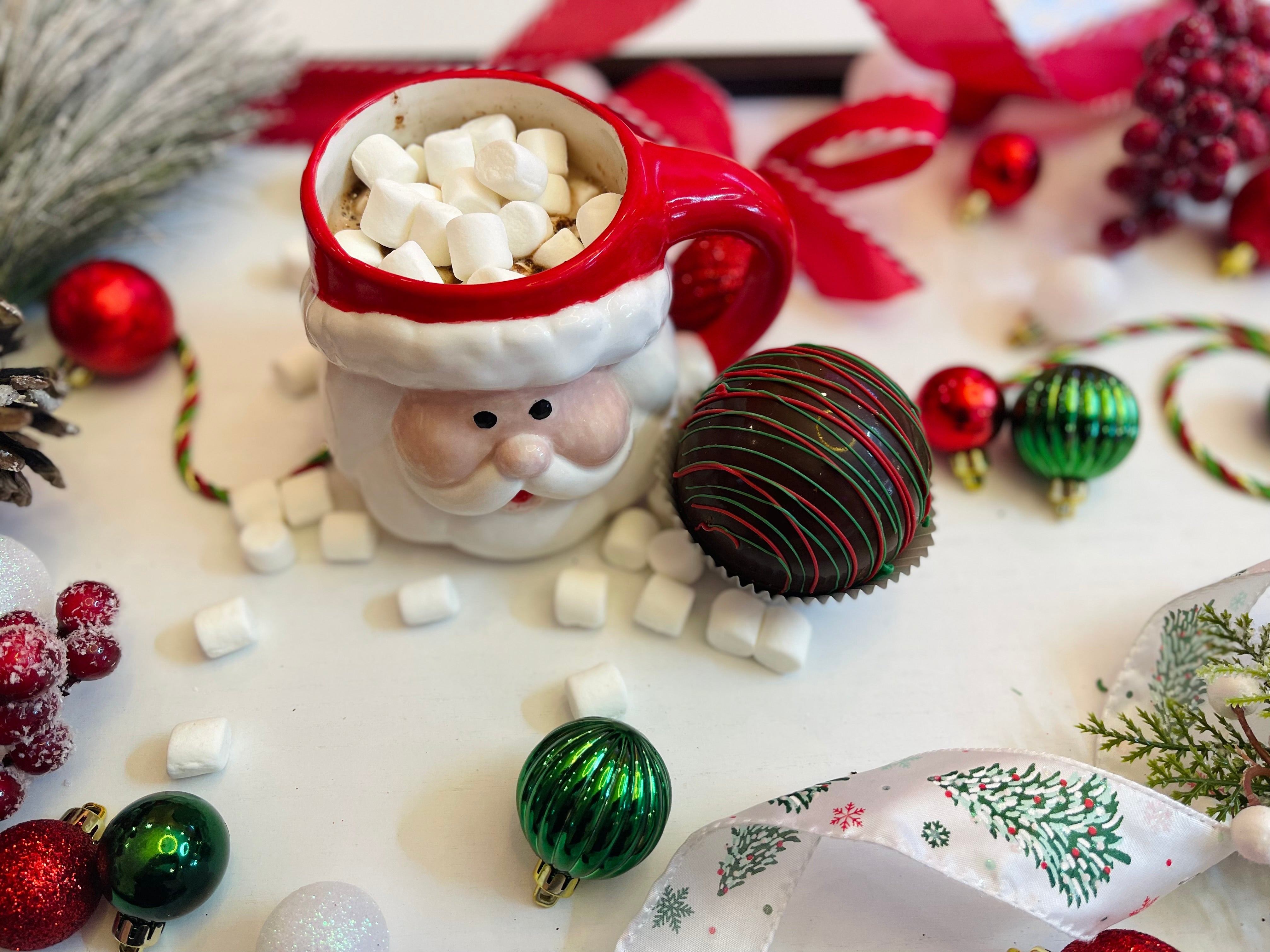 Dark Chocolate Christmas Hot Coco Bombs