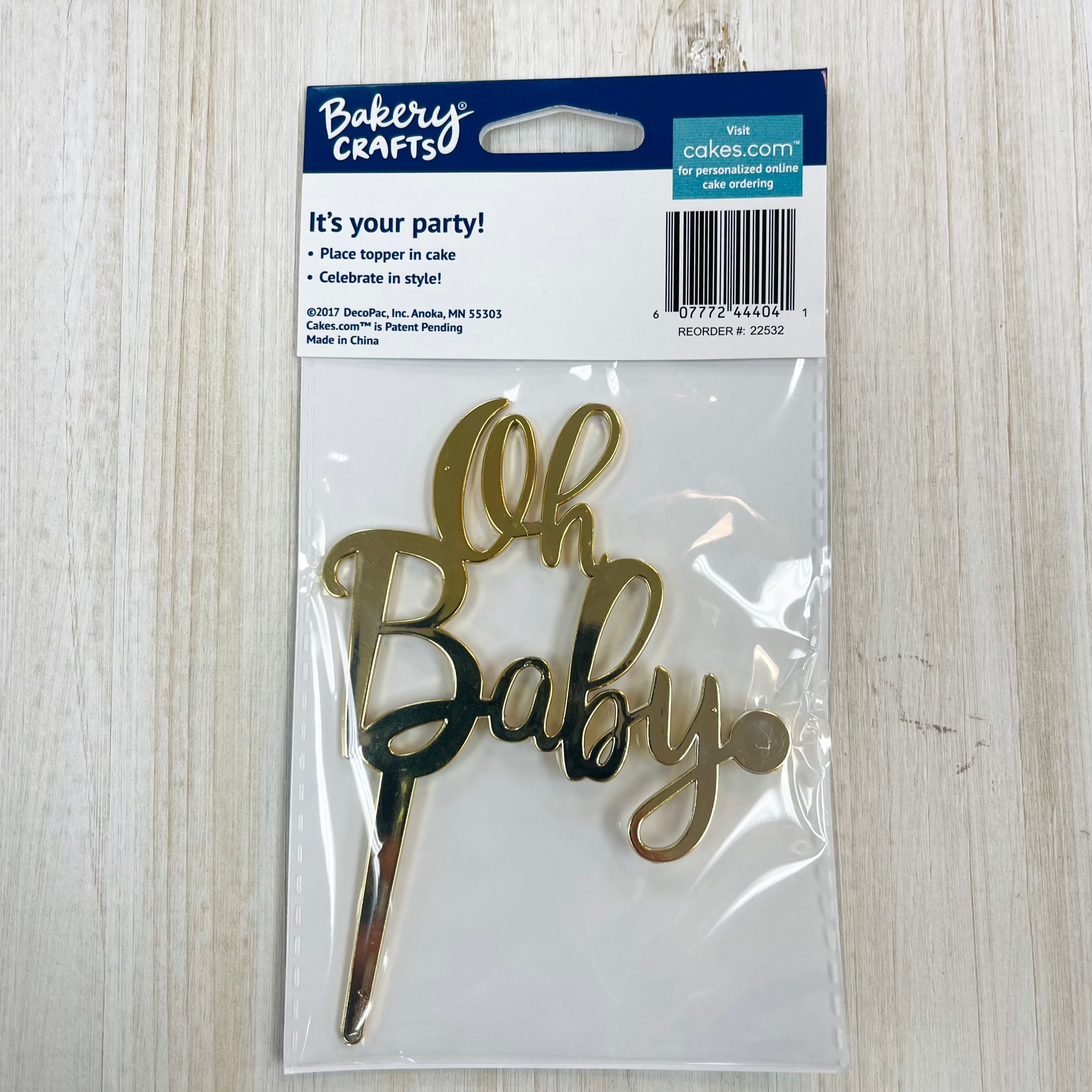 Gold Oh Baby Cake Topper