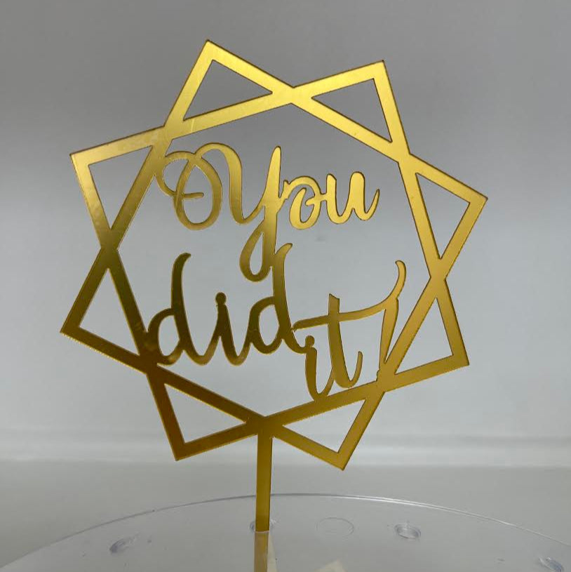 Gold You Did It Graduation Cake Topper