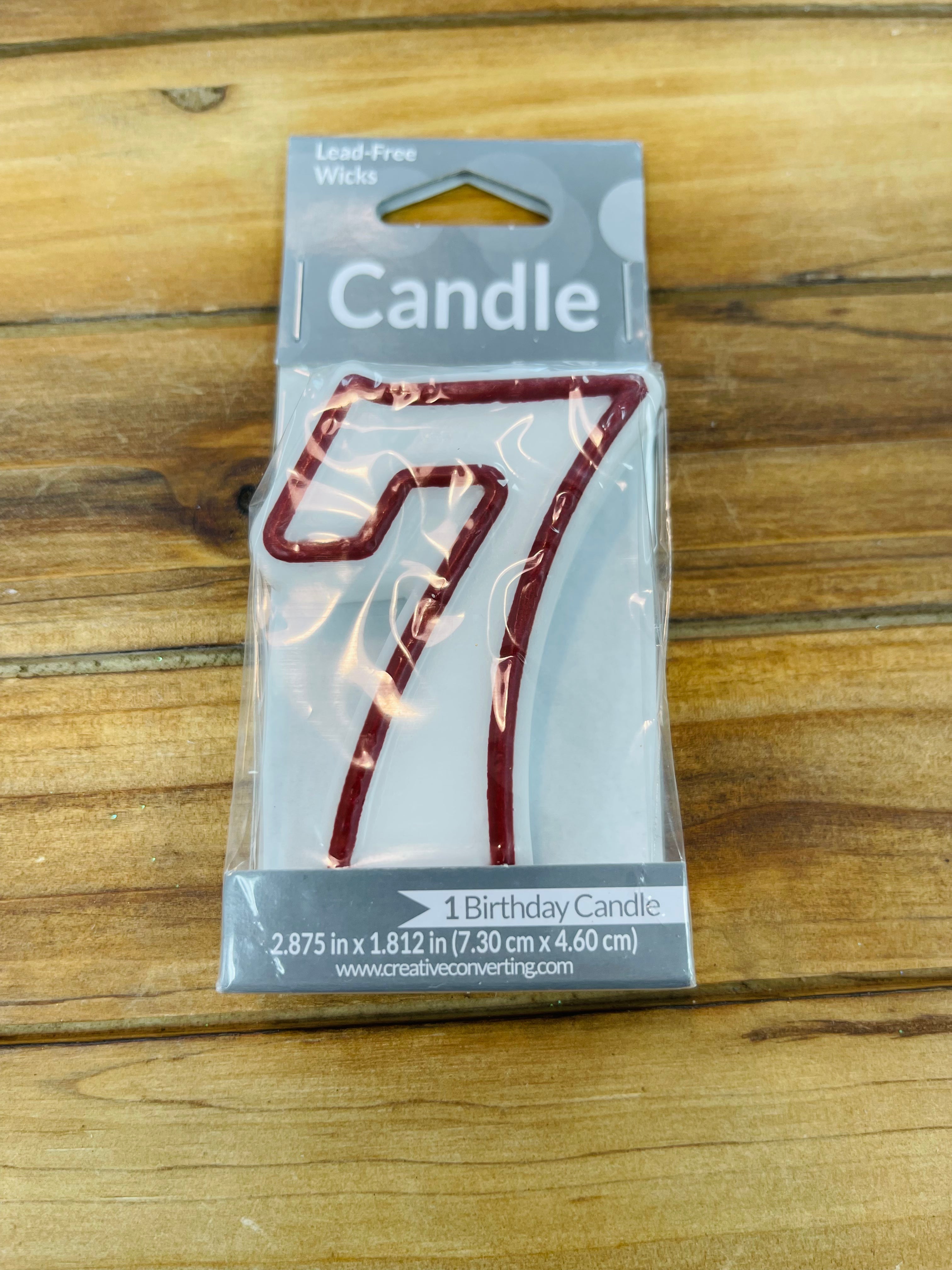 CANDLES -  Red with White Outline Numbers