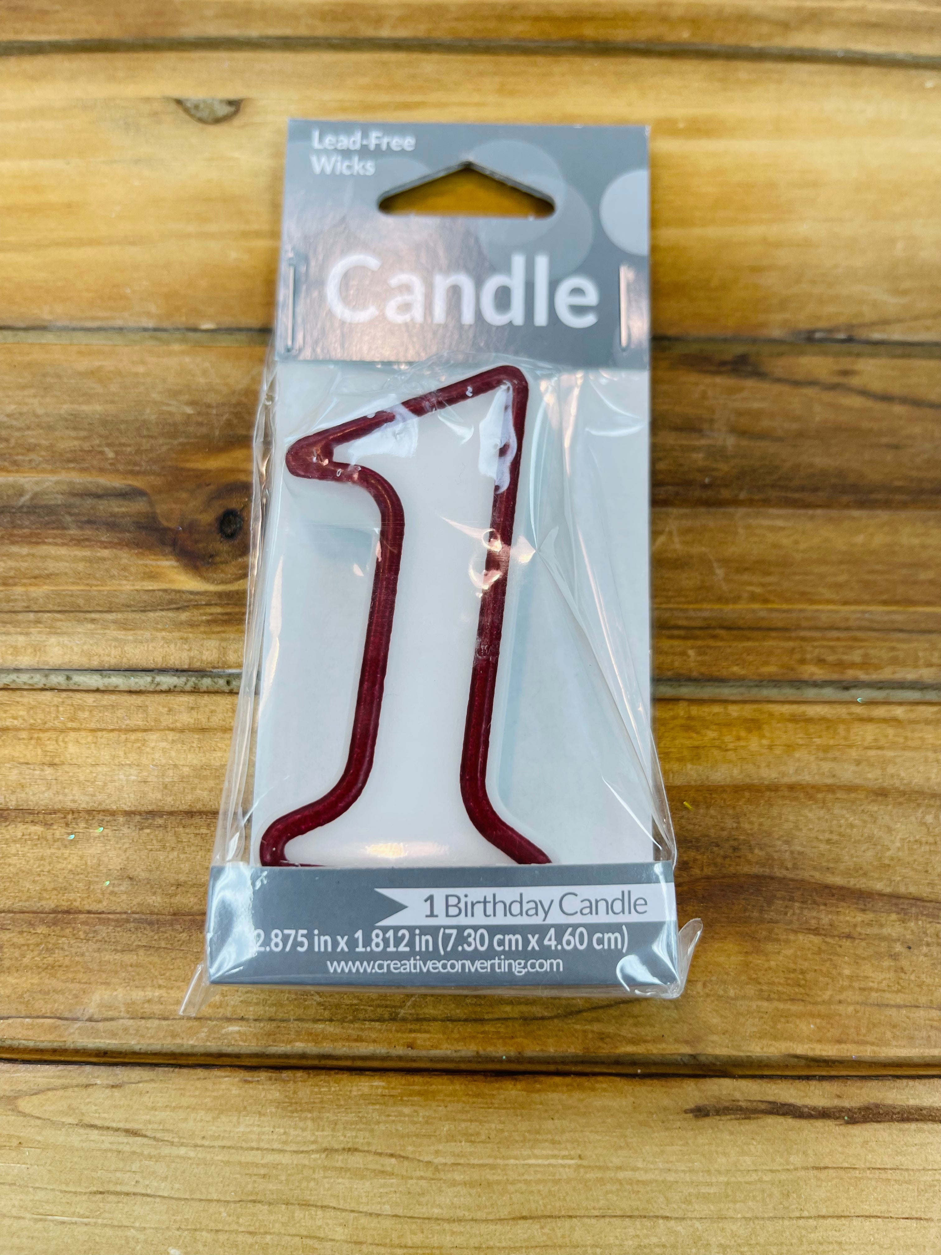 CANDLES -  Red with White Outline Numbers