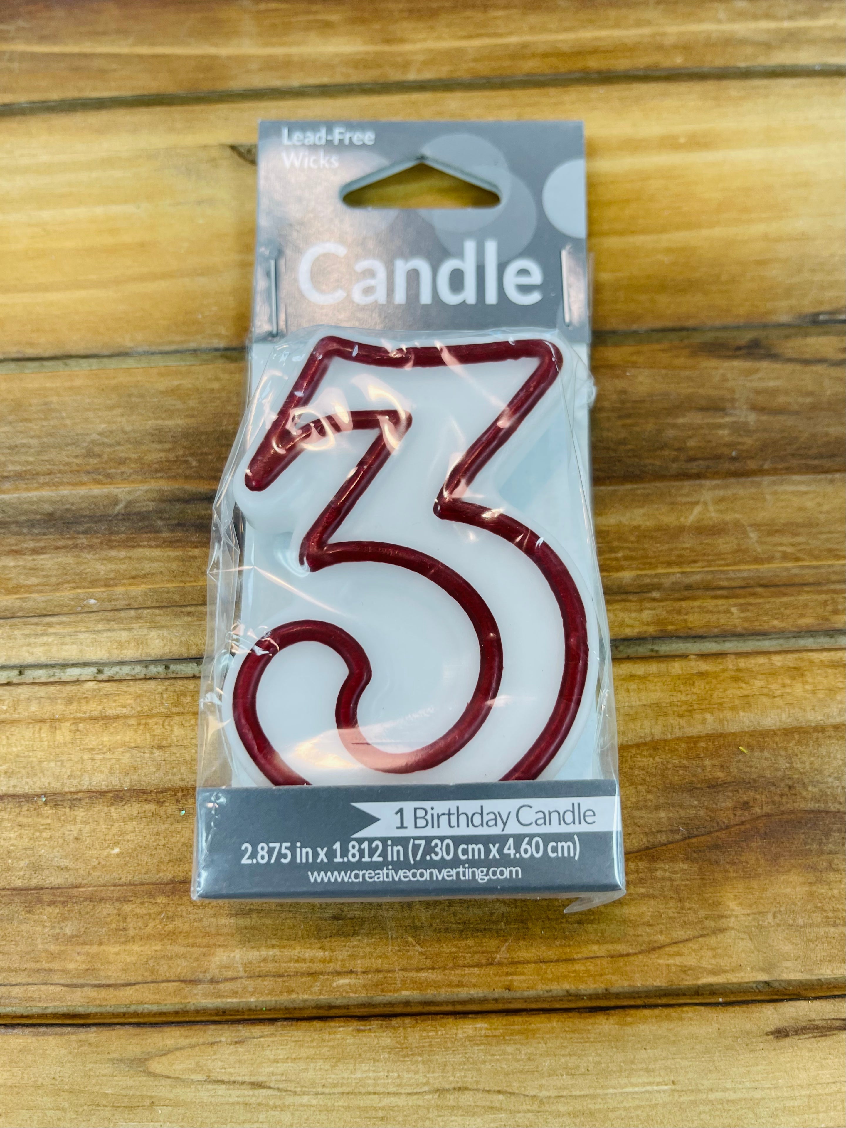 CANDLES -  Red with White Outline Numbers