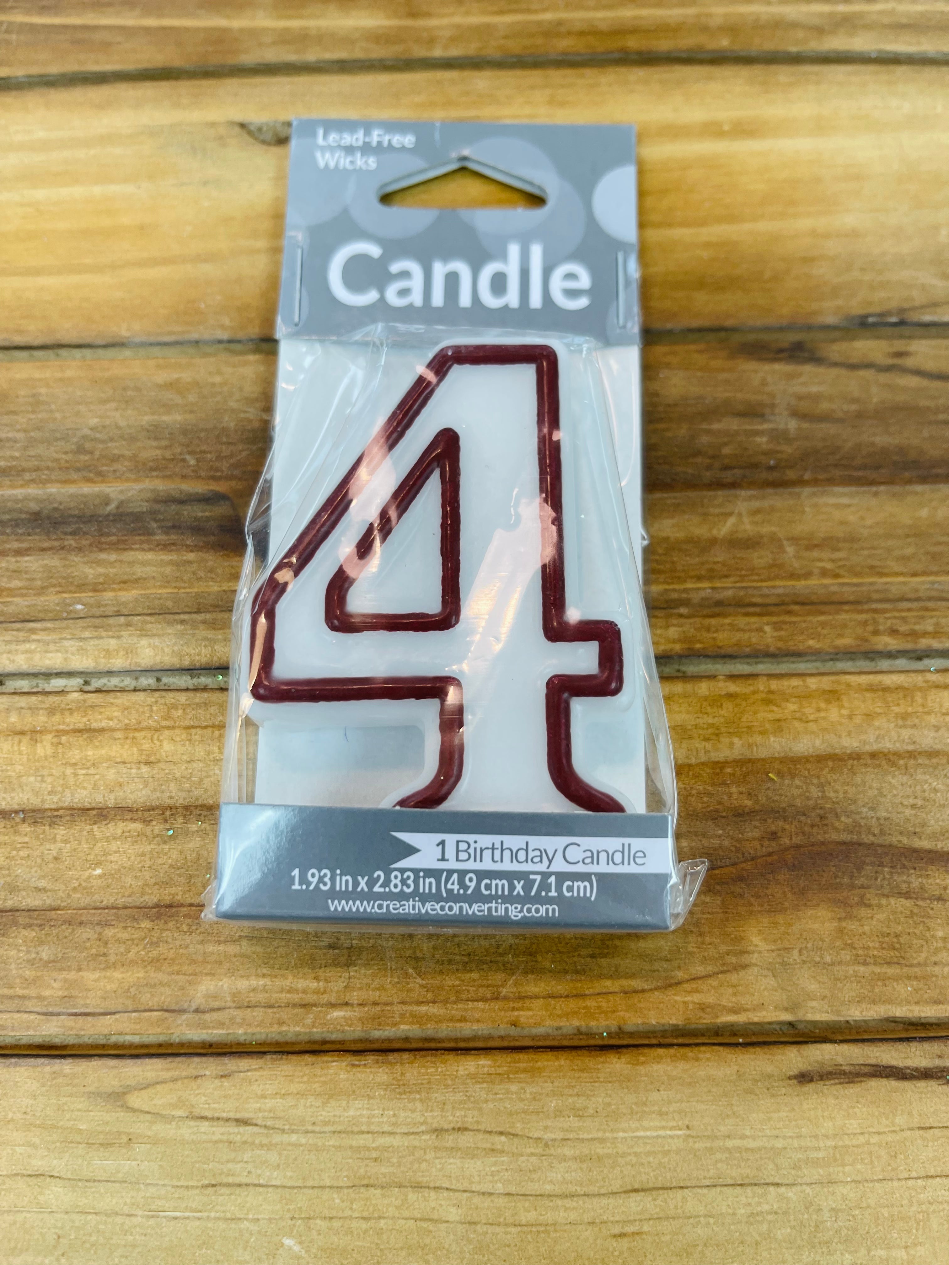 CANDLES -  Red with White Outline Numbers