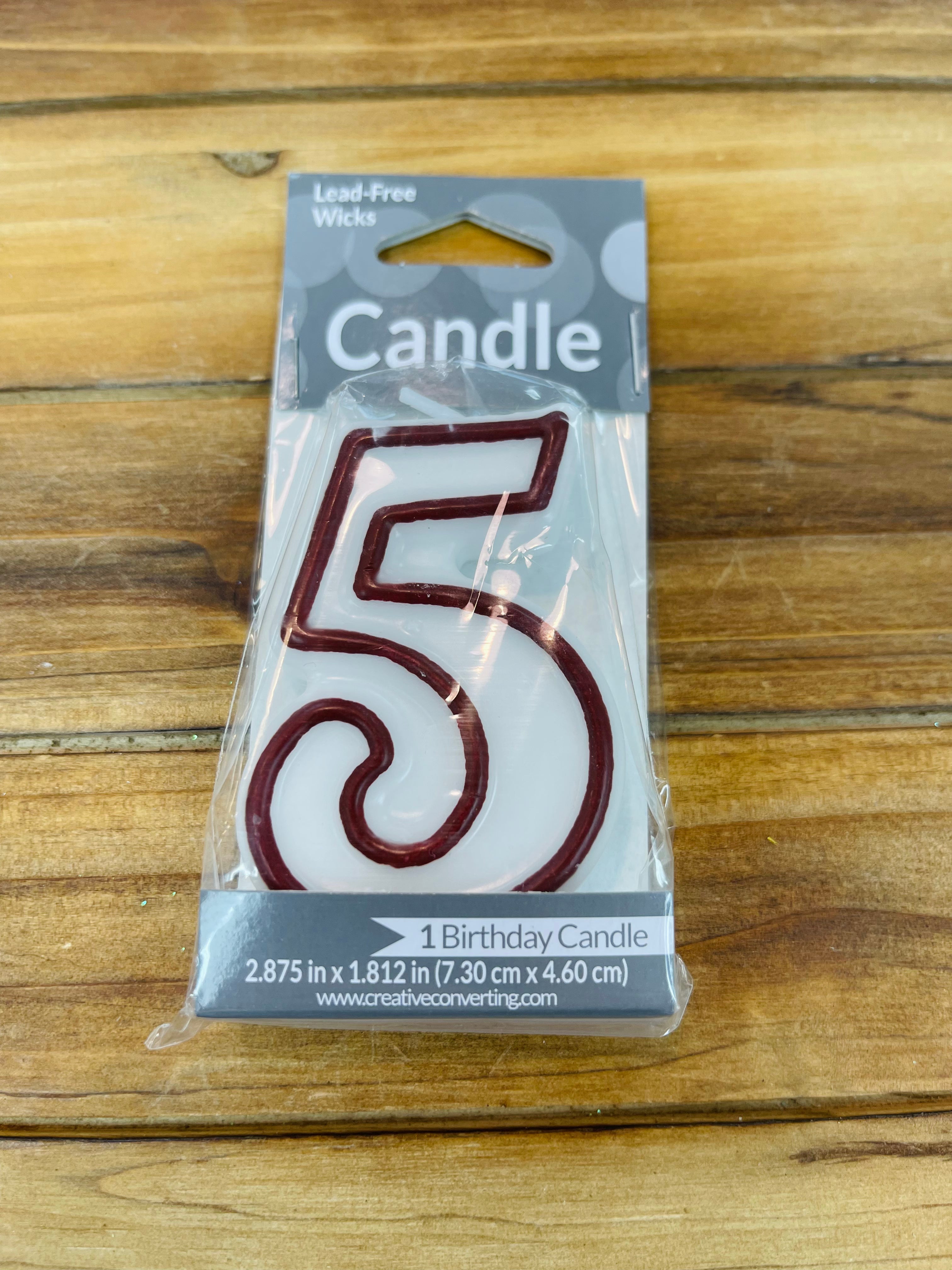 CANDLES -  Red with White Outline Numbers