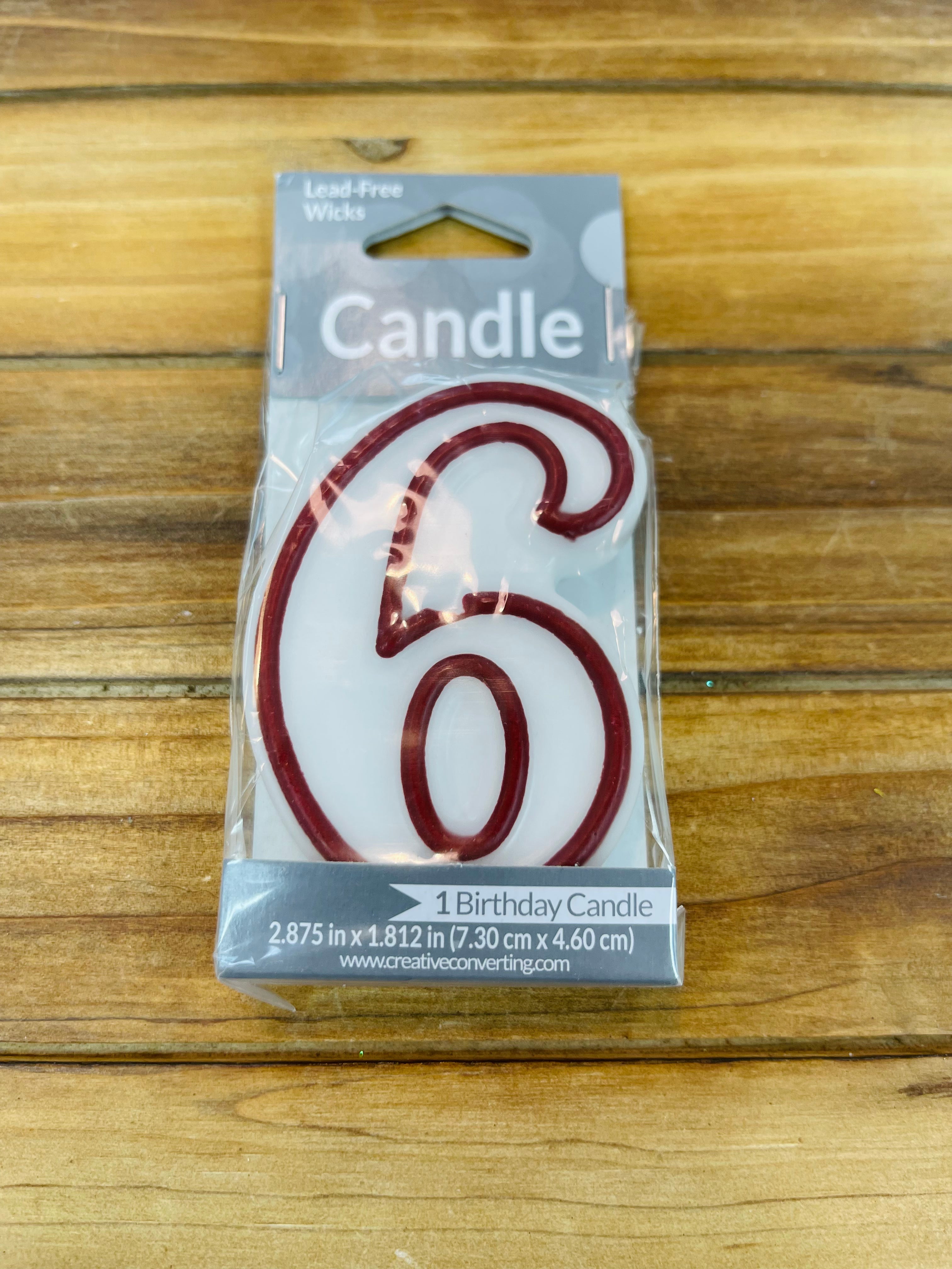 CANDLES -  Red with White Outline Numbers