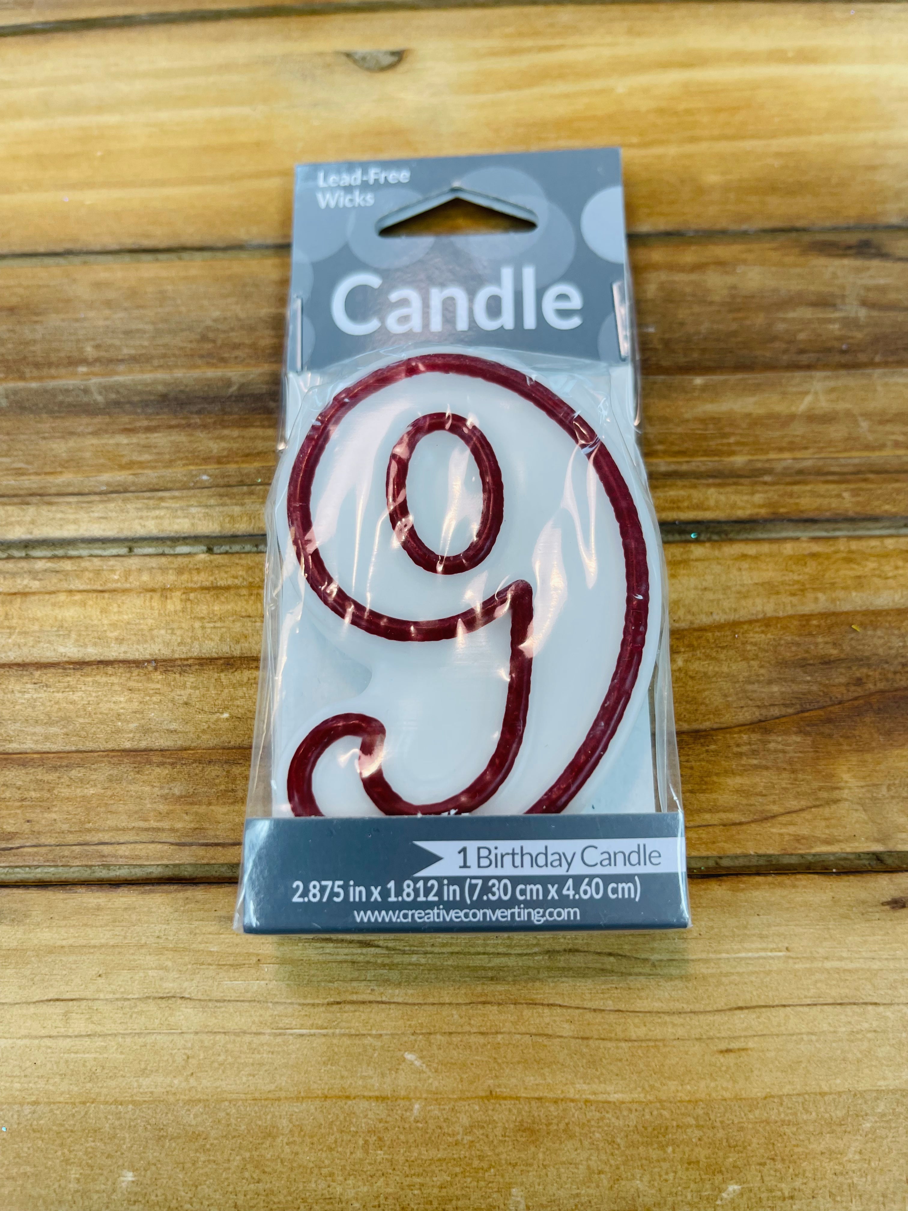 CANDLES -  Red with White Outline Numbers