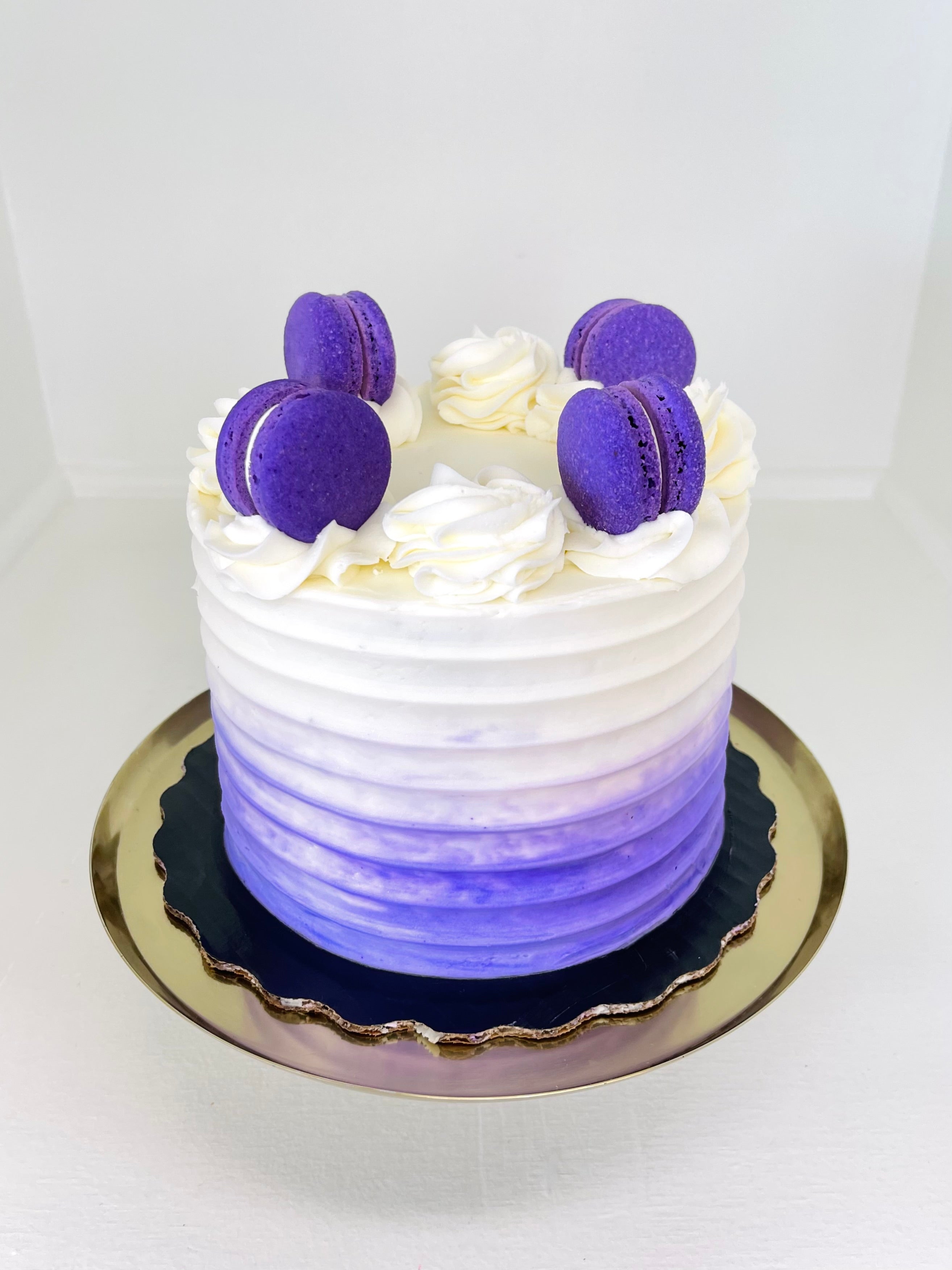 Purple Ombre Macarons Buttercream Chocolate Cake