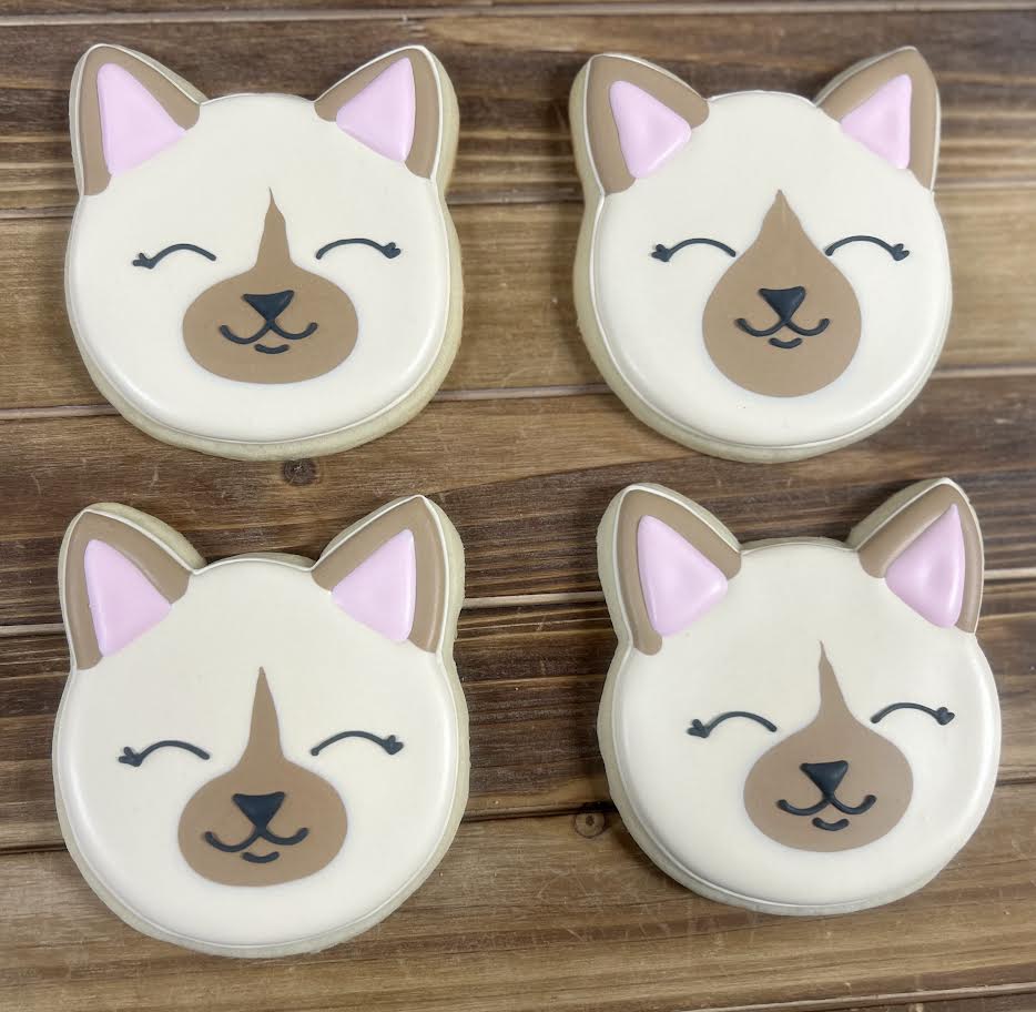 Siamese Cat Royal Iced Sugar Cookies