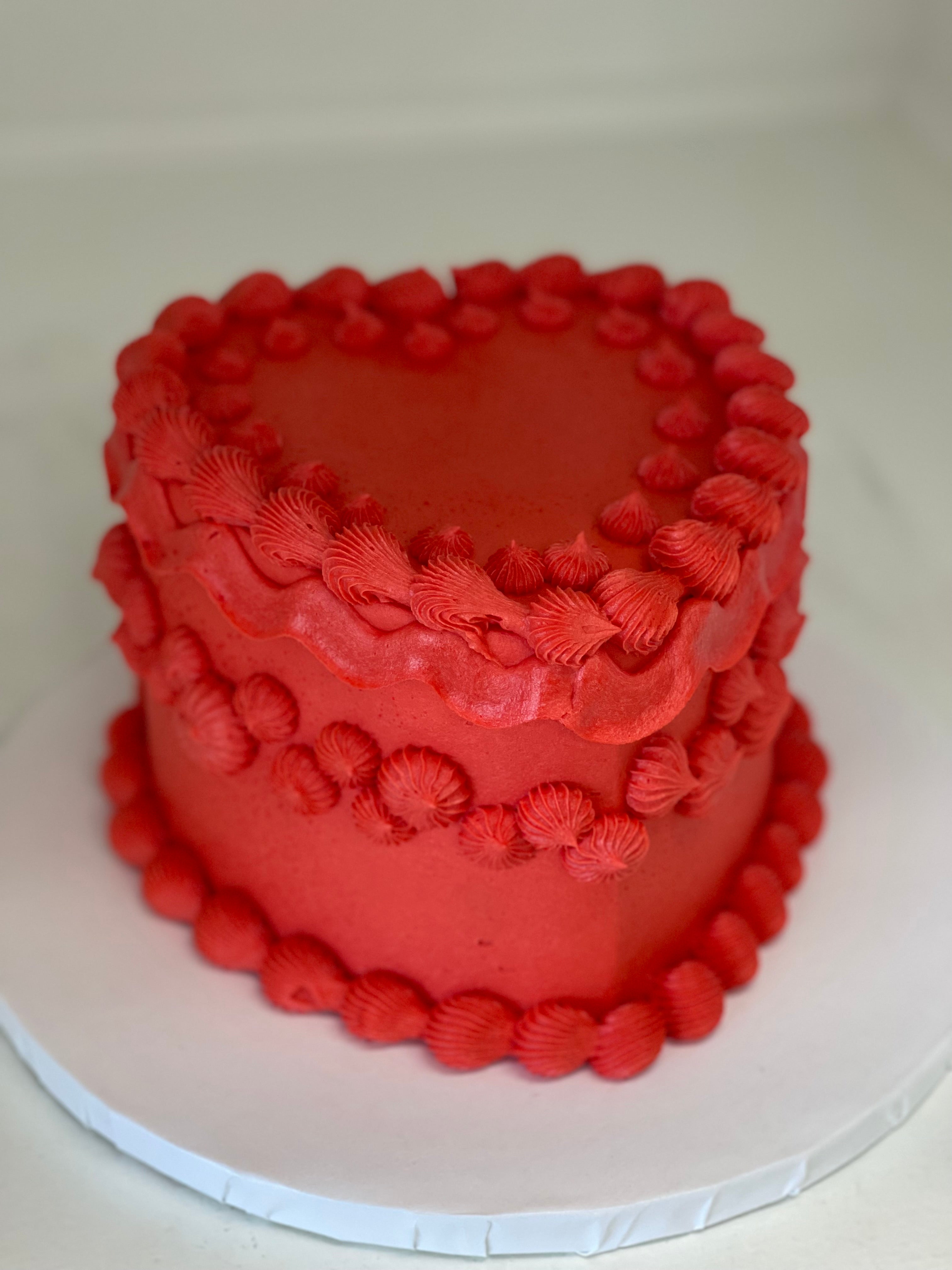 Vintage Heart Red Velvet Cake