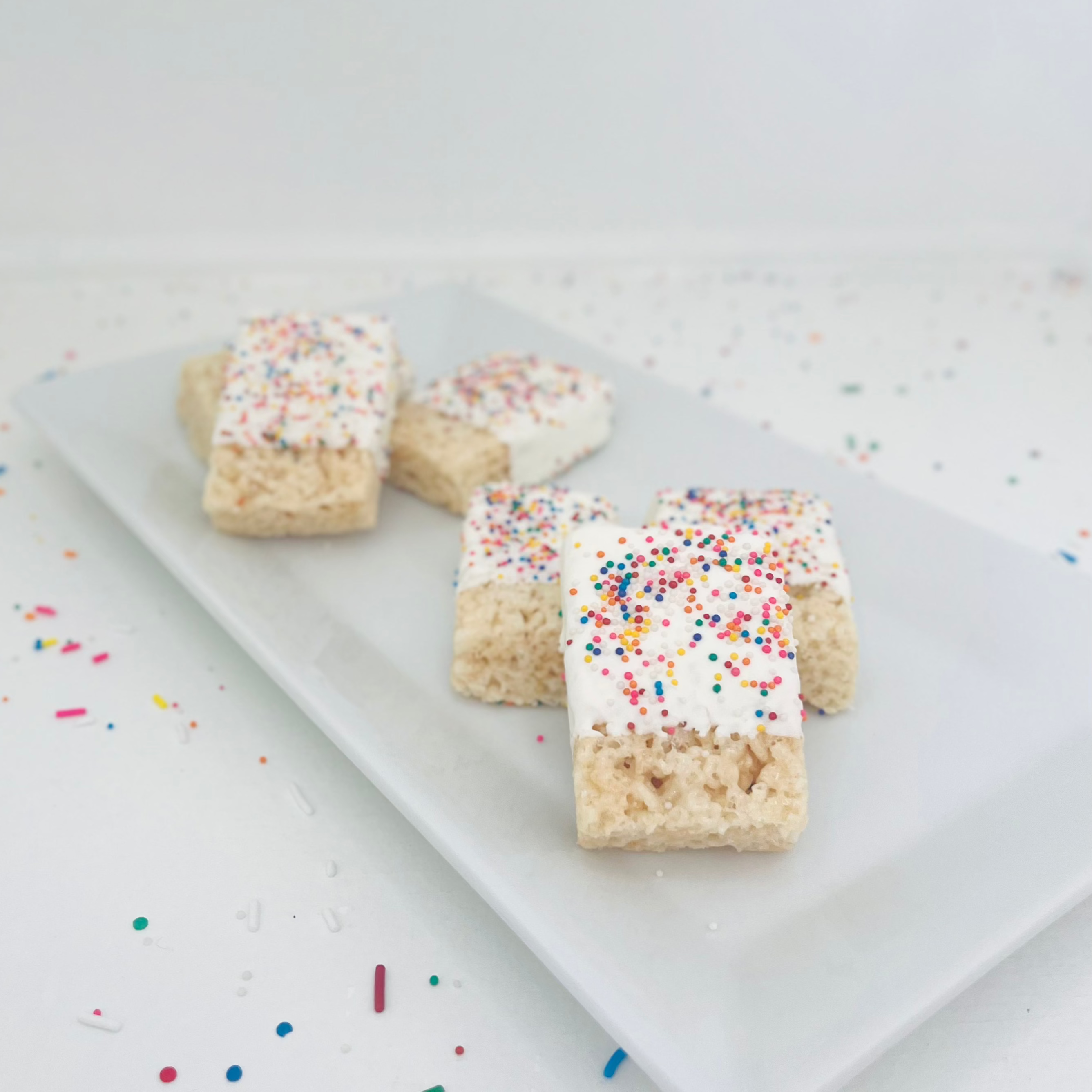 White Chocolate Dipped Rice Krispy Treats