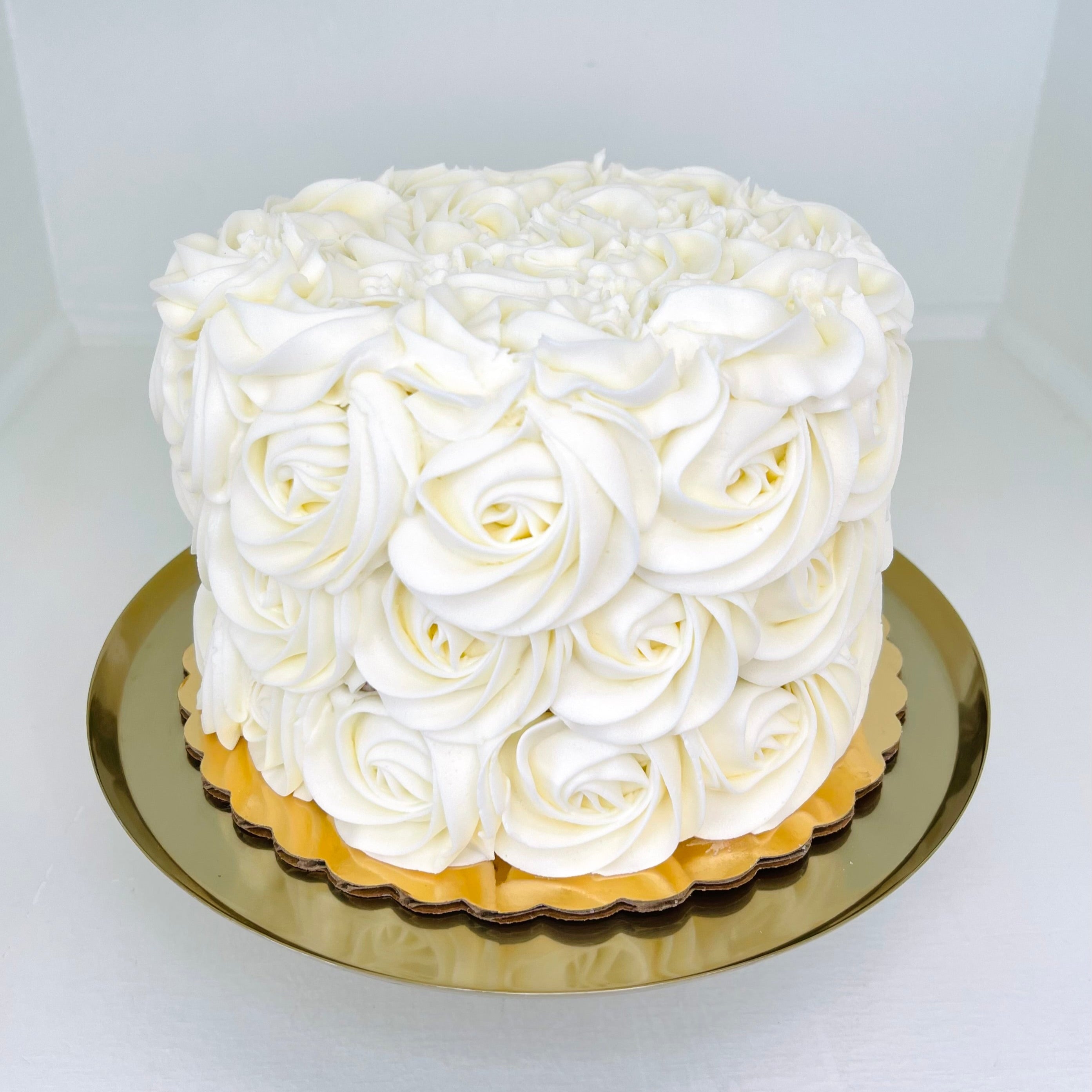 White Rosette Buttercream Cake