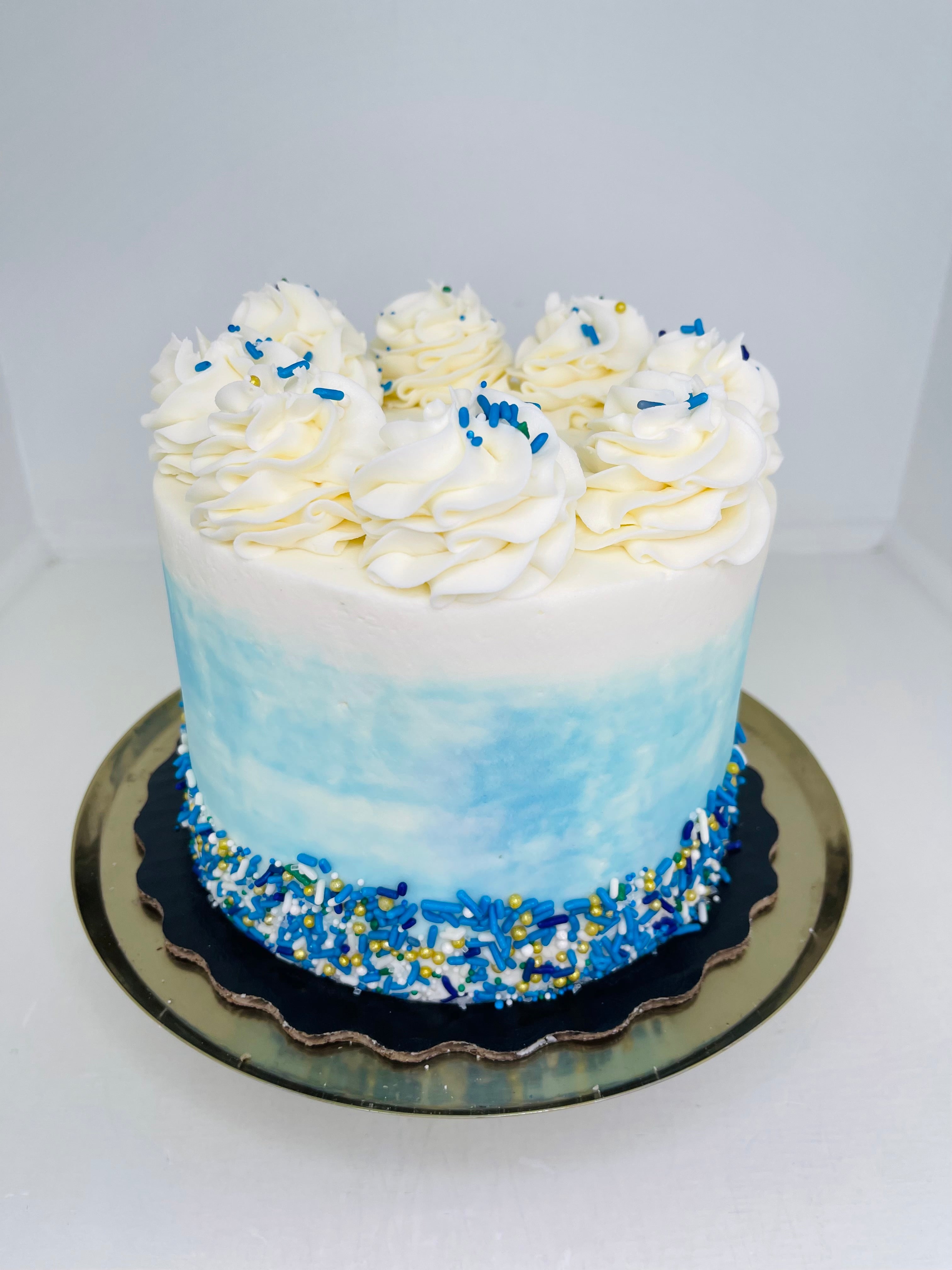 6" 12 servings Blue and White Winter, Vanilla