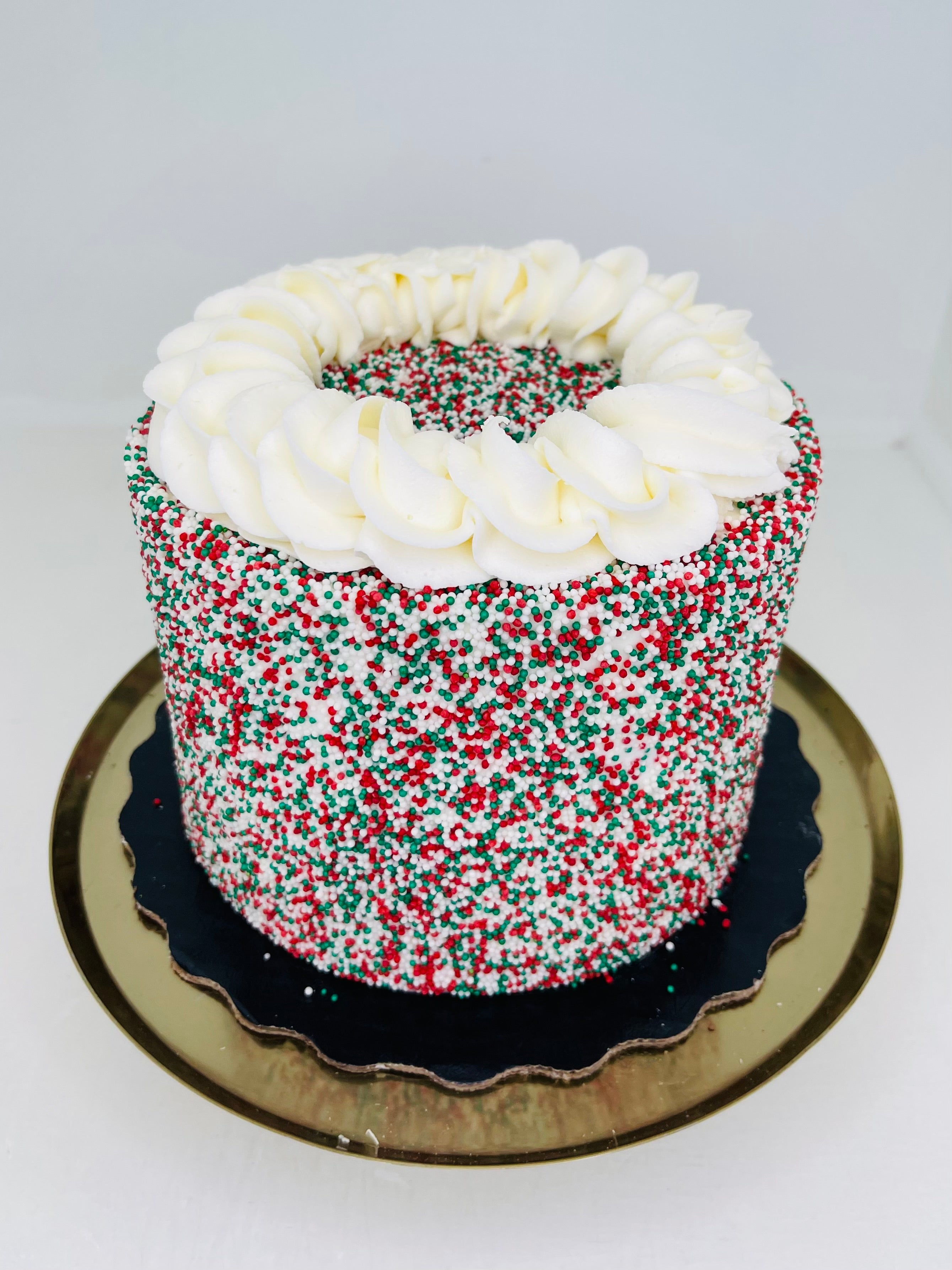 CAKE - 6” 12 Servings - Celebration Sprinkles Buttercream Cake -Chocolate