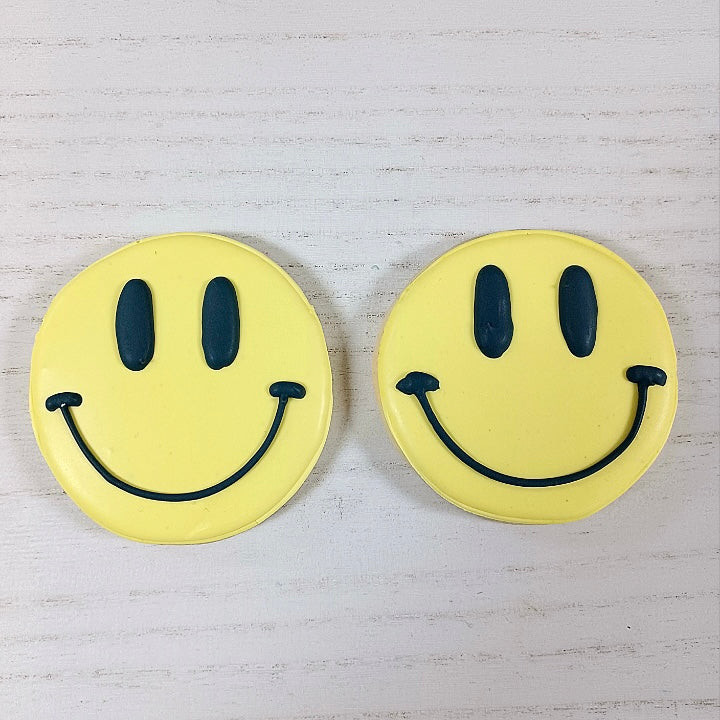 Yellow Smiley Face Royal Iced Cookies