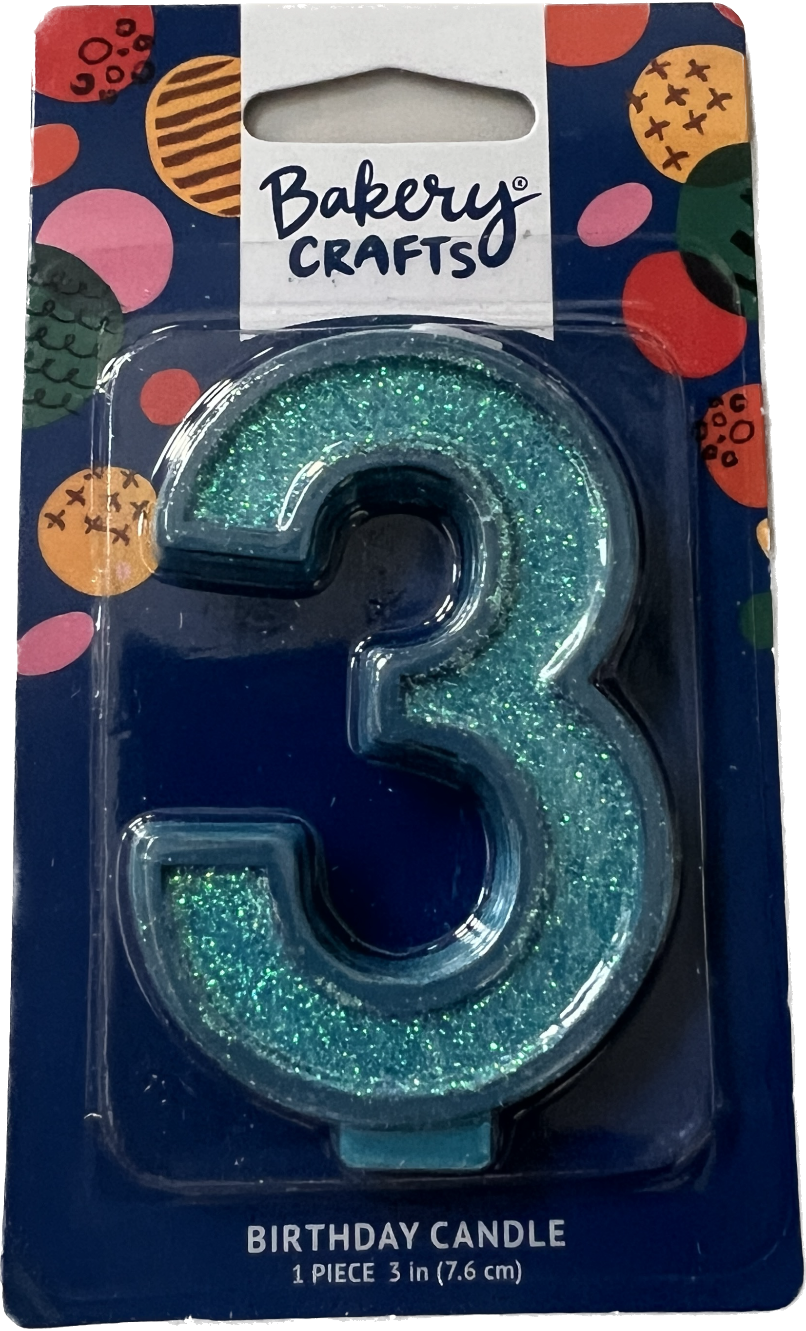 Large Birthday Candles Blue Number 3