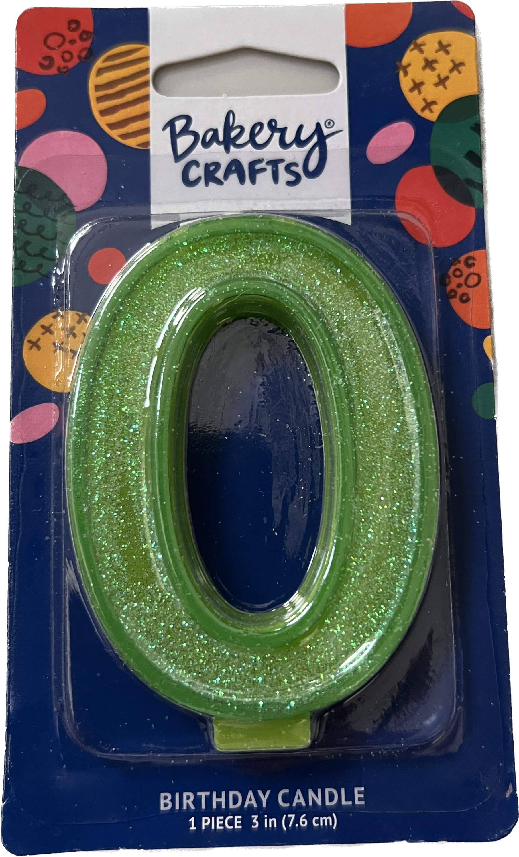 Large Birthday Candles Green Number 0