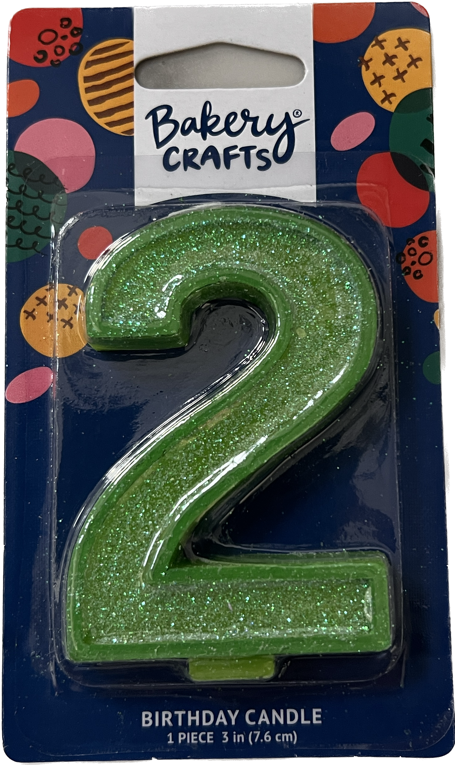 Large Birthday Candles Green Number 2
