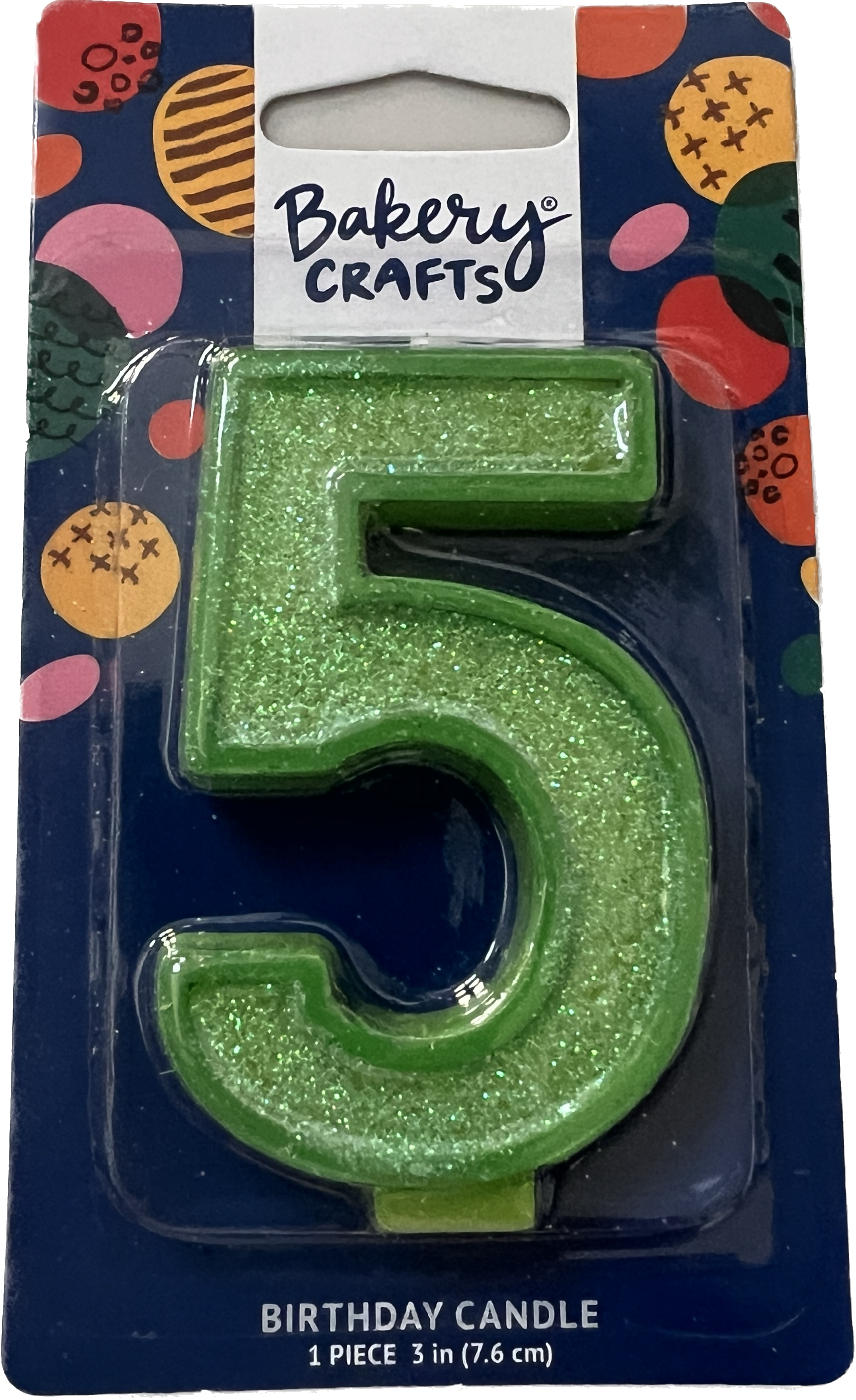 Large Birthday Candles Green Number 5