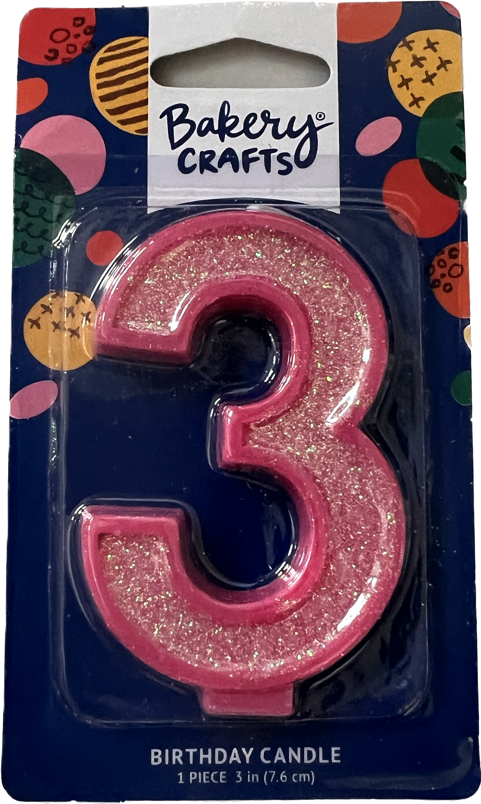 Large Birthday Candles Pink Number 3