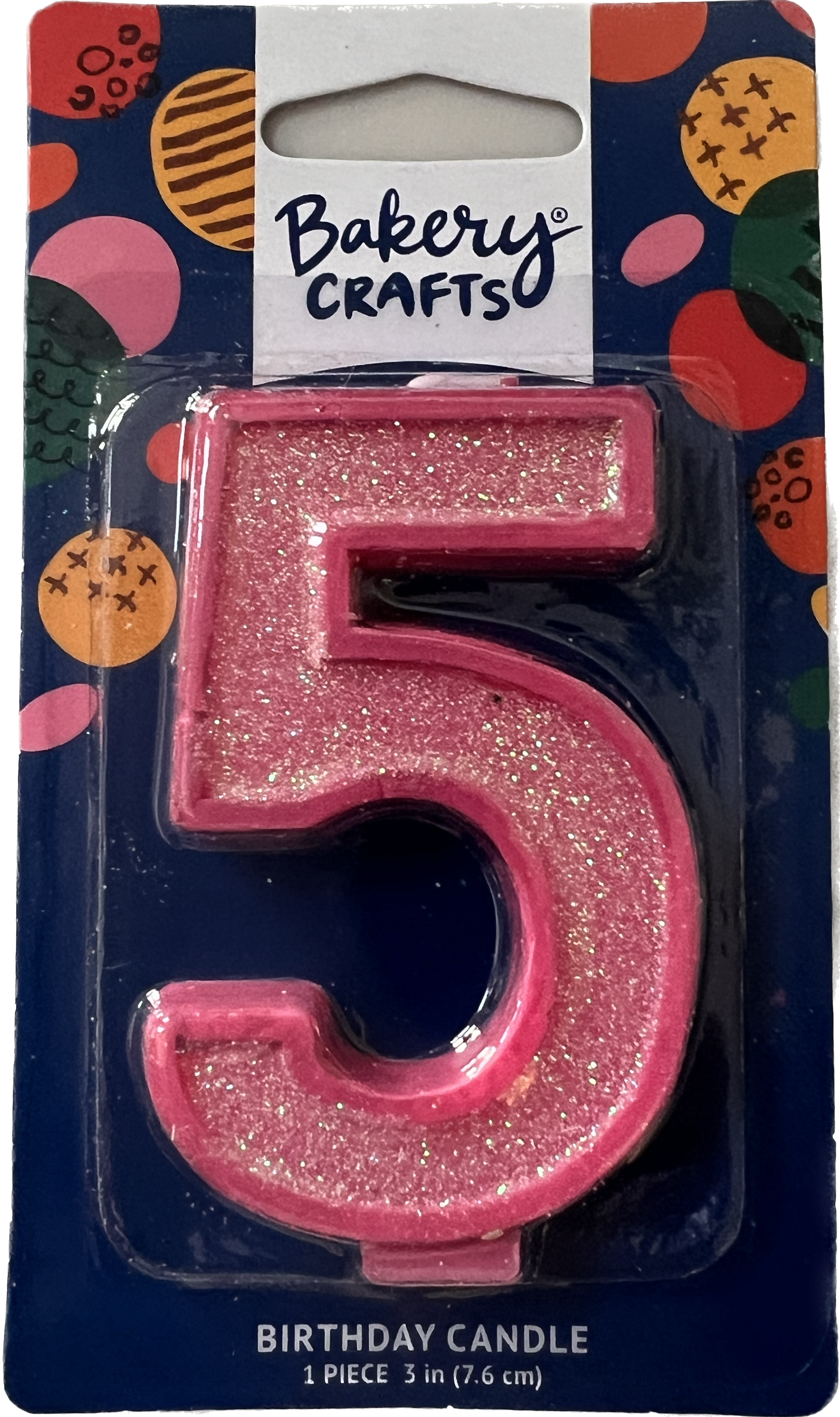 Large Birthday Candles Pink Number 5