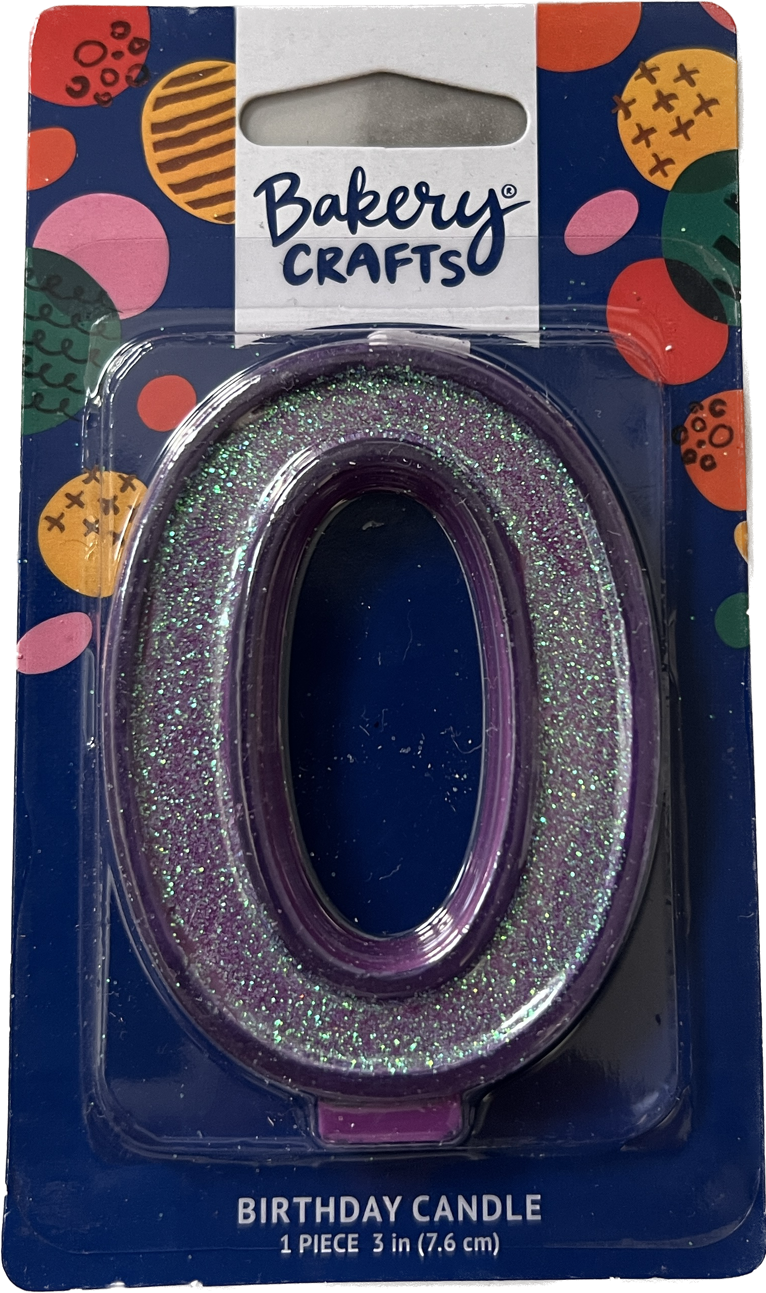 Large Birthday Candles Purple Number 0